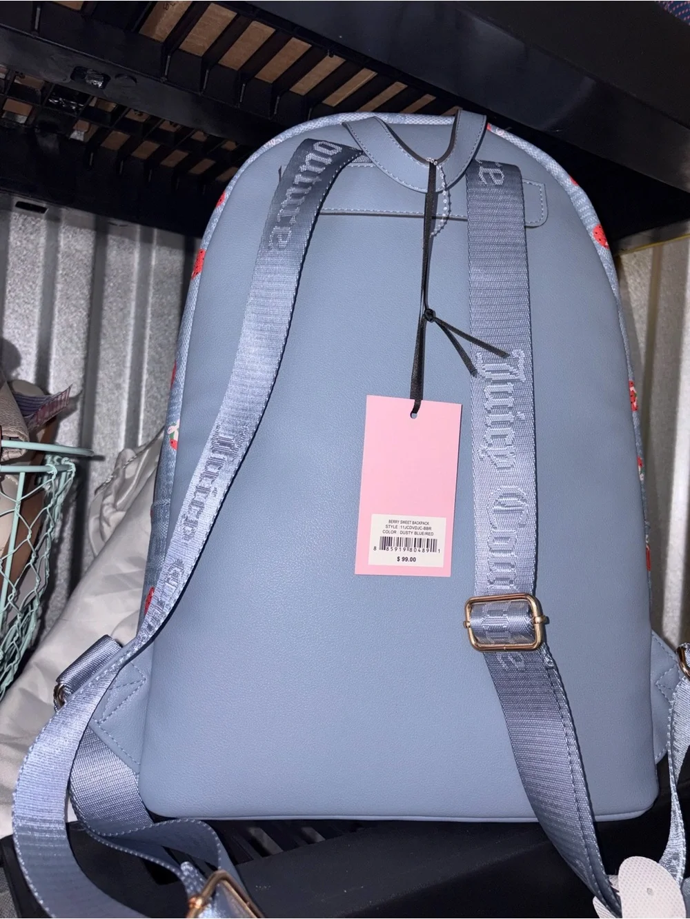 Juicy Couture Blue Strawberry Print Backpack